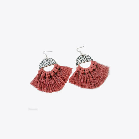 Leopard Tassel-Detail - Drop Earrings (7499298046040)