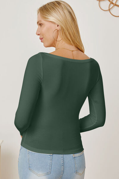 Square Neck Long Sleeves T-Shirt