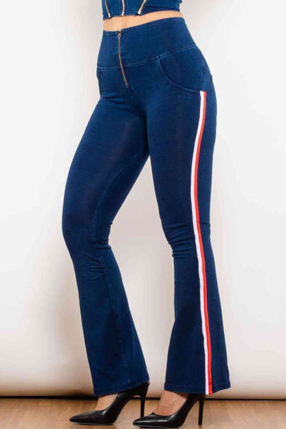 Apple/Mac - Side Stripe Zip Closure Bootcut Jeans (7486624137304)