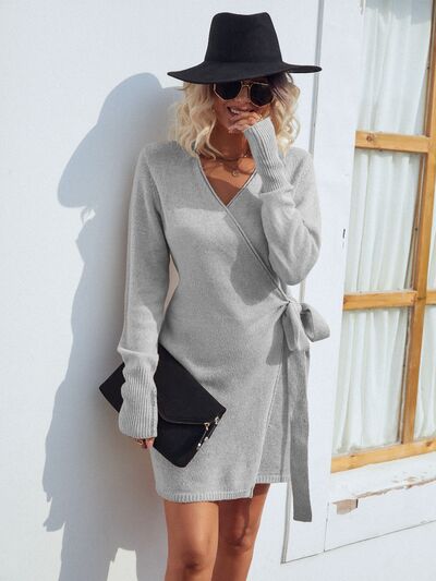 Tied-Open-Front - Long Sleeves Cardigan (7505546838104)