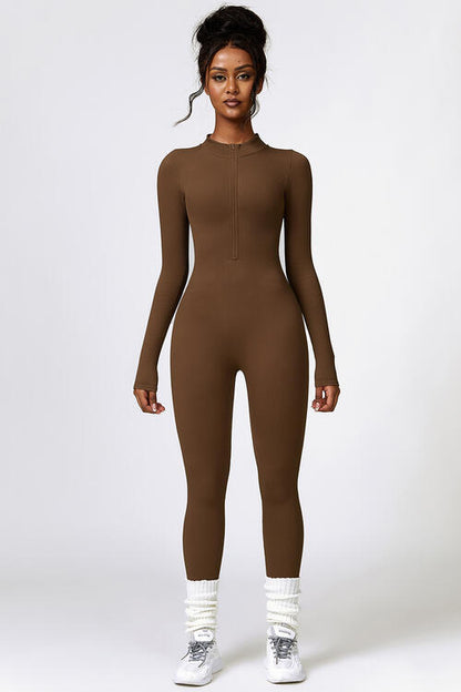 Jumpsuit Active - Half-Zip Long Sleeves Active Jumpsuit (7501002801240)