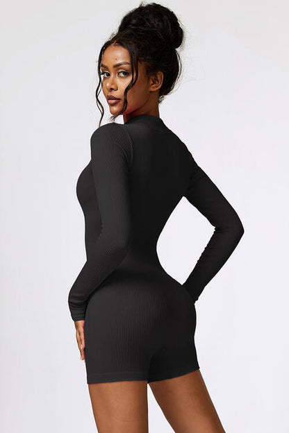 Romper Active - Half-Zip Long Sleeve Active Romper (7484684501080)