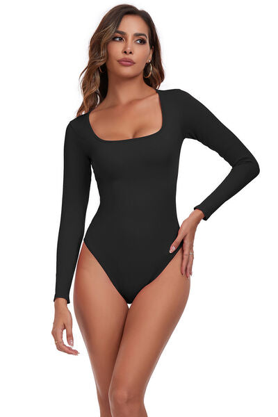 Active Bodysuit - Square Neck Long Sleeves (7501420462168)