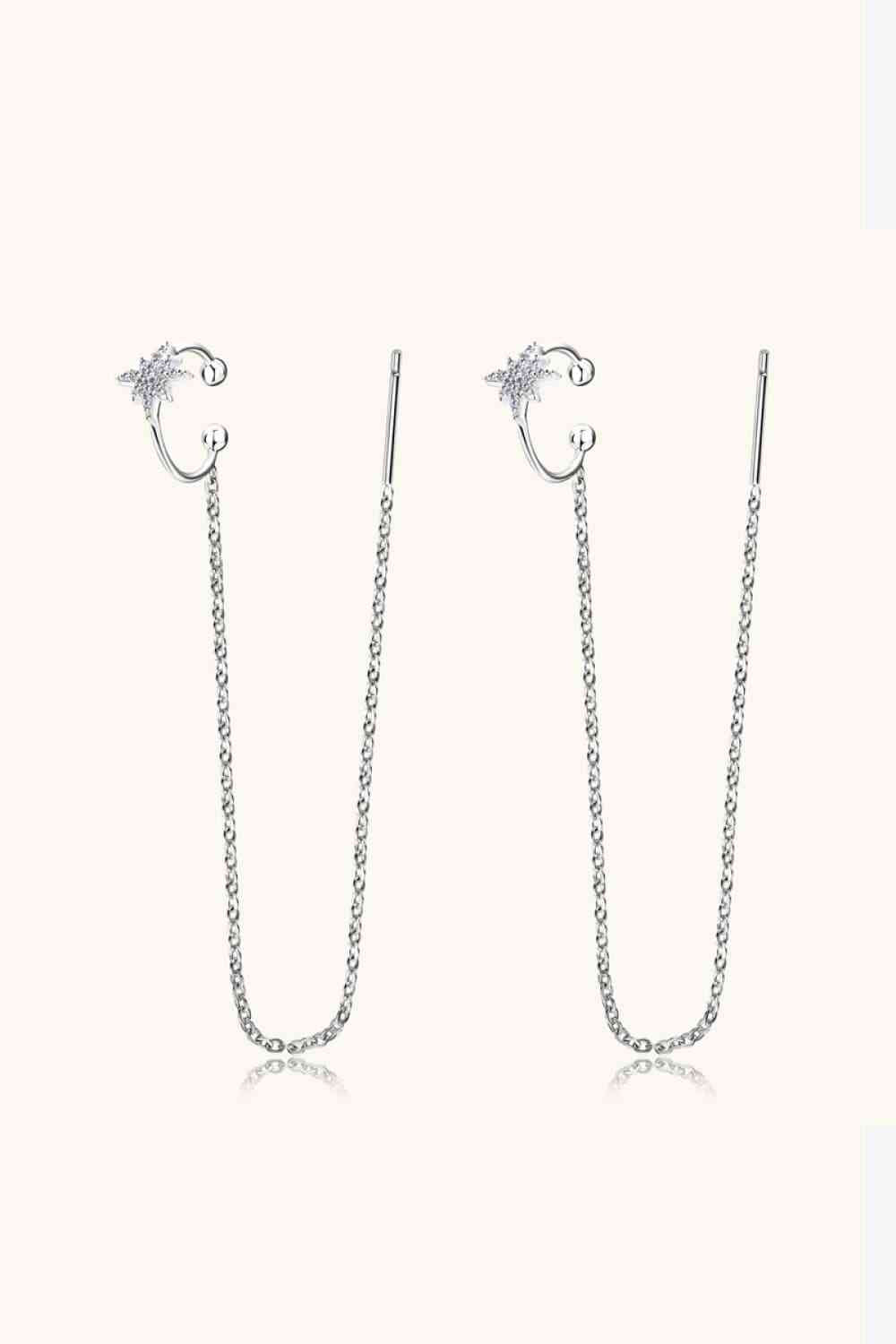 Moissanite 925 Sterling Silver Threader Earrings (7499301879896)