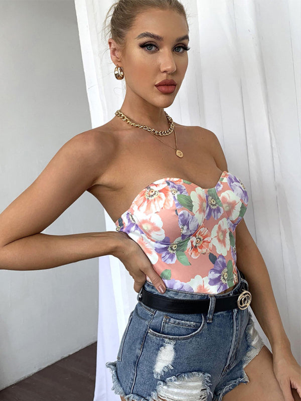 Printed Tube-Top Crop-Top