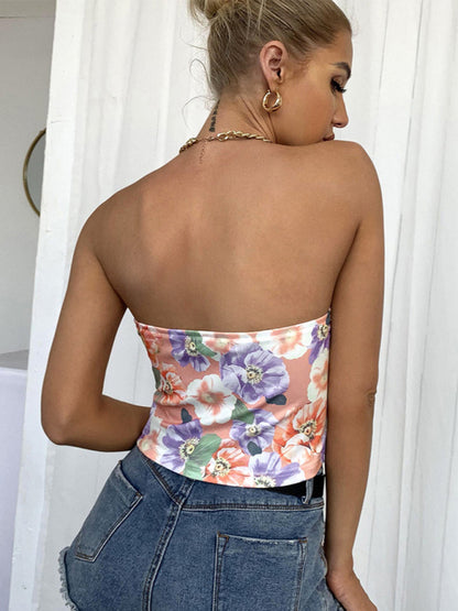 Printed Tube-Top Crop-Top