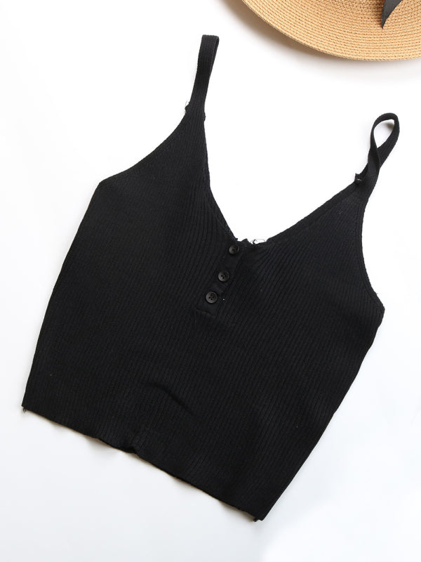Crop-Top Solid Color Camisole