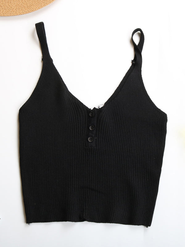 Crop-Top Solid Color Camisole