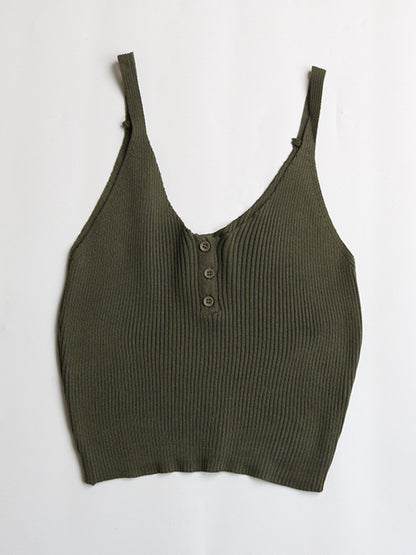 Crop-Top Solid Color Camisole