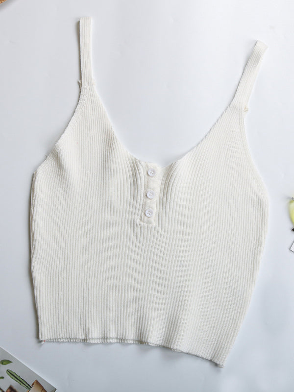 Crop-Top Solid Color Camisole