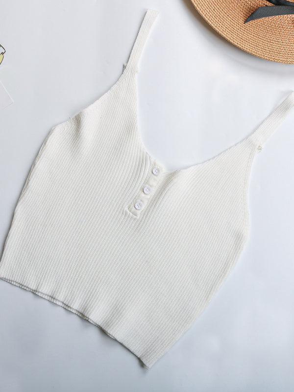 Crop-Top Solid Color Camisole