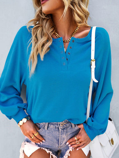 Solid Color Long Sleeves Top