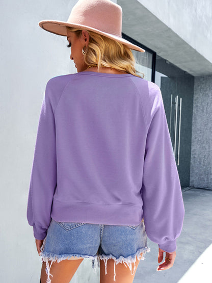 Solid Color Long Sleeves Top
