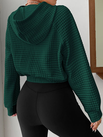 Pullover Hooded Long-Sleeves Patchwork Sponge Sweatshirt