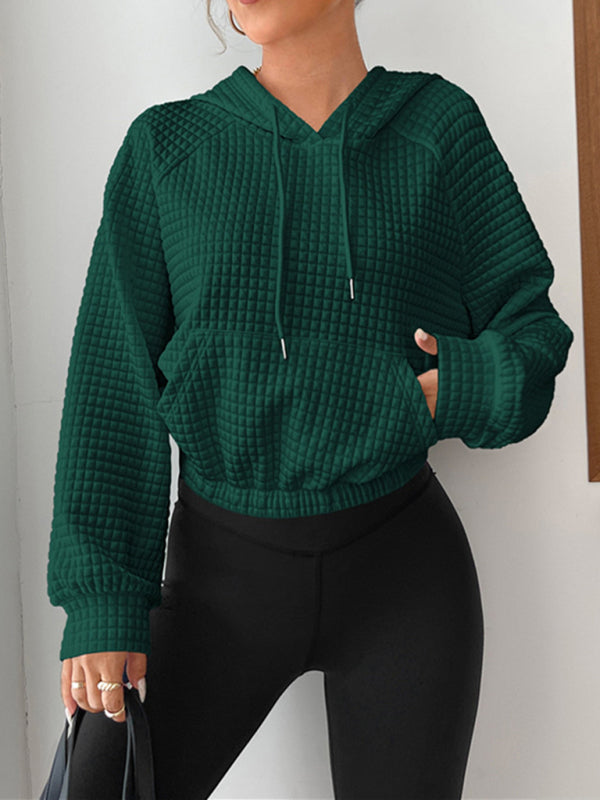 Pullover Hooded Long-Sleeves Patchwork Sponge Sweatshirt