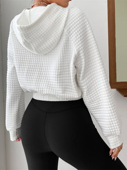 Pullover Hooded Long-Sleeves Patchwork Sponge Sweatshirt