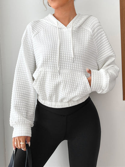 Pullover Hooded Long-Sleeves Patchwork Sponge Sweatshirt