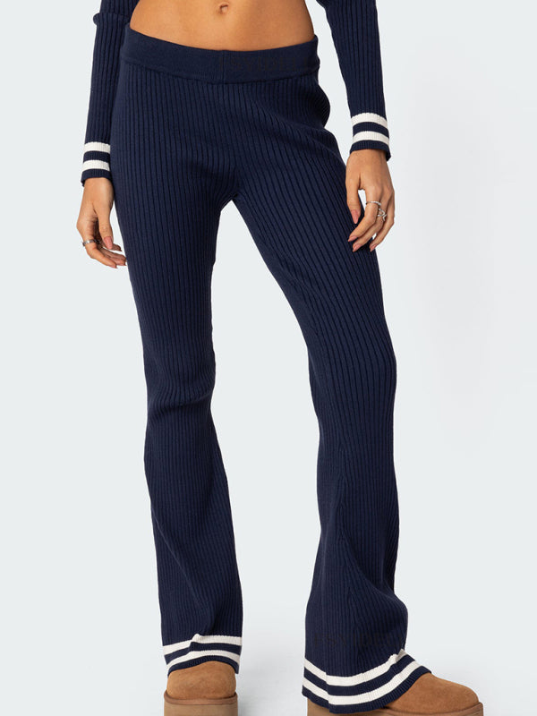Zipper Crop-Top High-Waist Wide Leg Pants Two-Piece Set